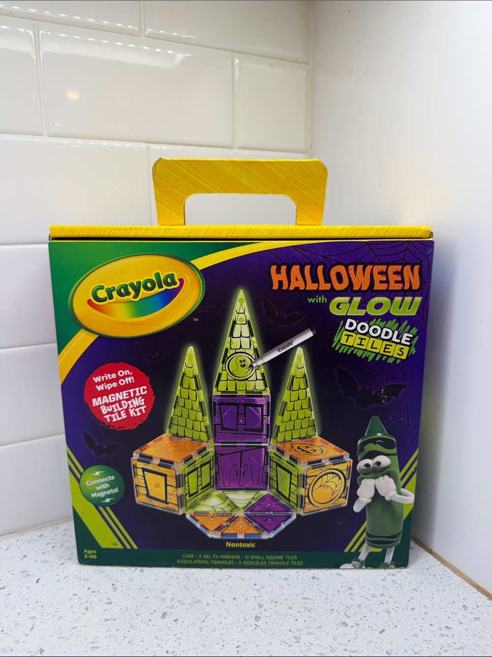 Crayola Halloween Glow Doodle Tiles Magnetic Kit - Green & Purple & Yellow